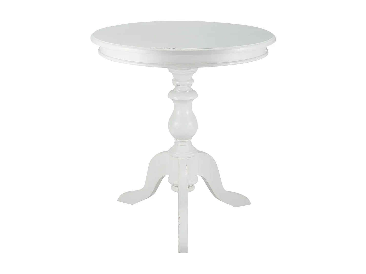 Table d'appoint - rond Ø 70 cm - Bois - Blanc antique - Wiva