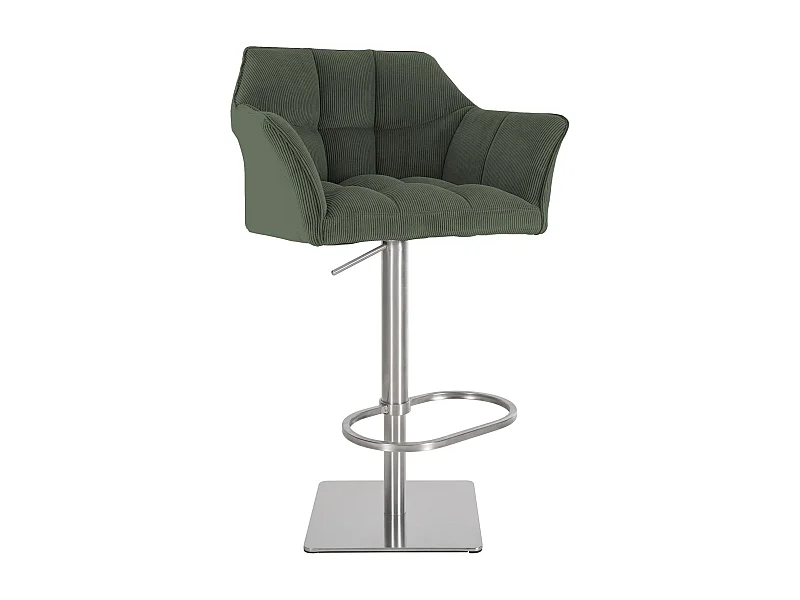 Tabouret de bar - Cordon & Acier inoxydable - Vert - Damaso