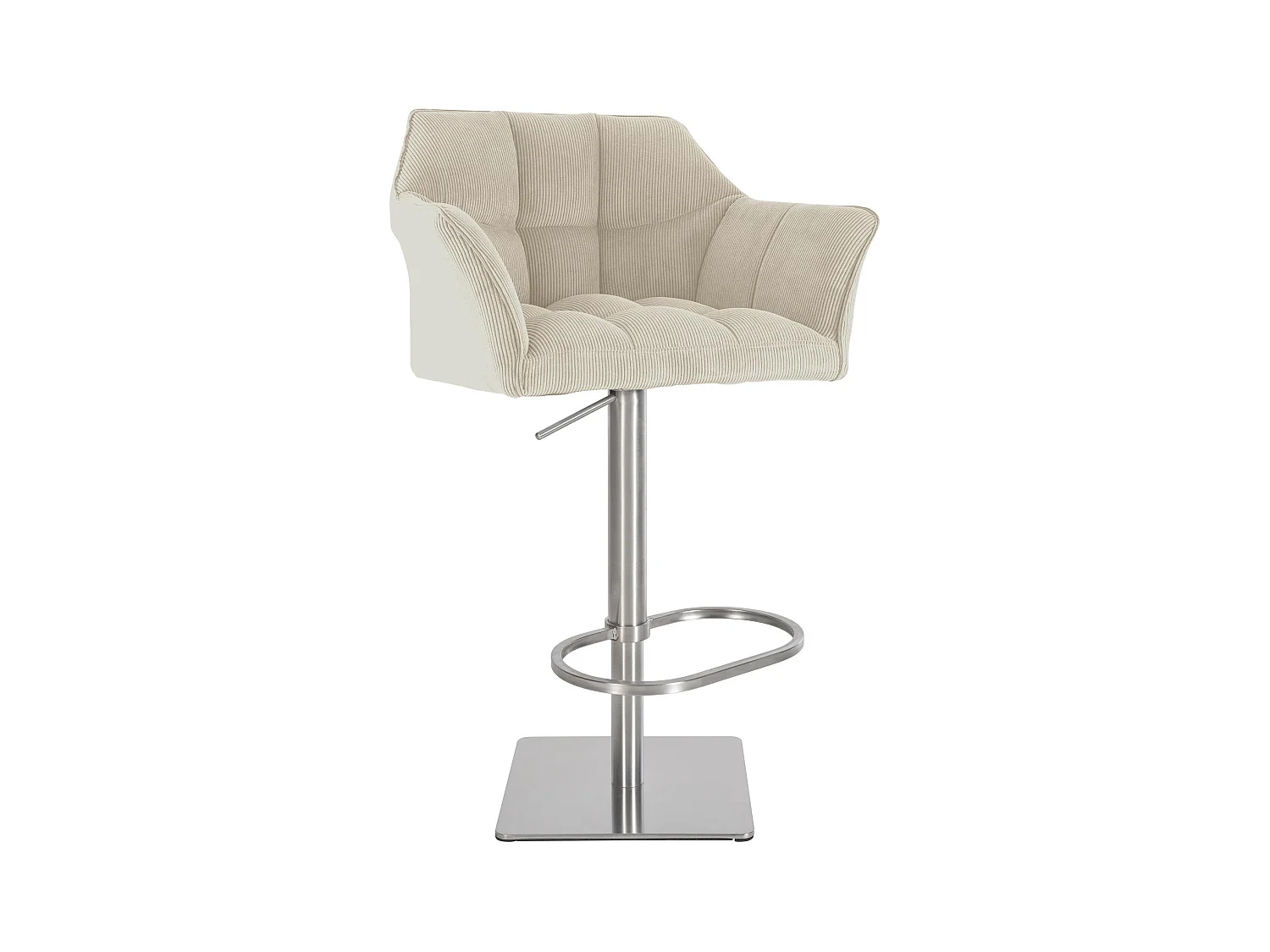 Tabouret de bar - Cordon & Acier inoxydable - Crème - Damaso