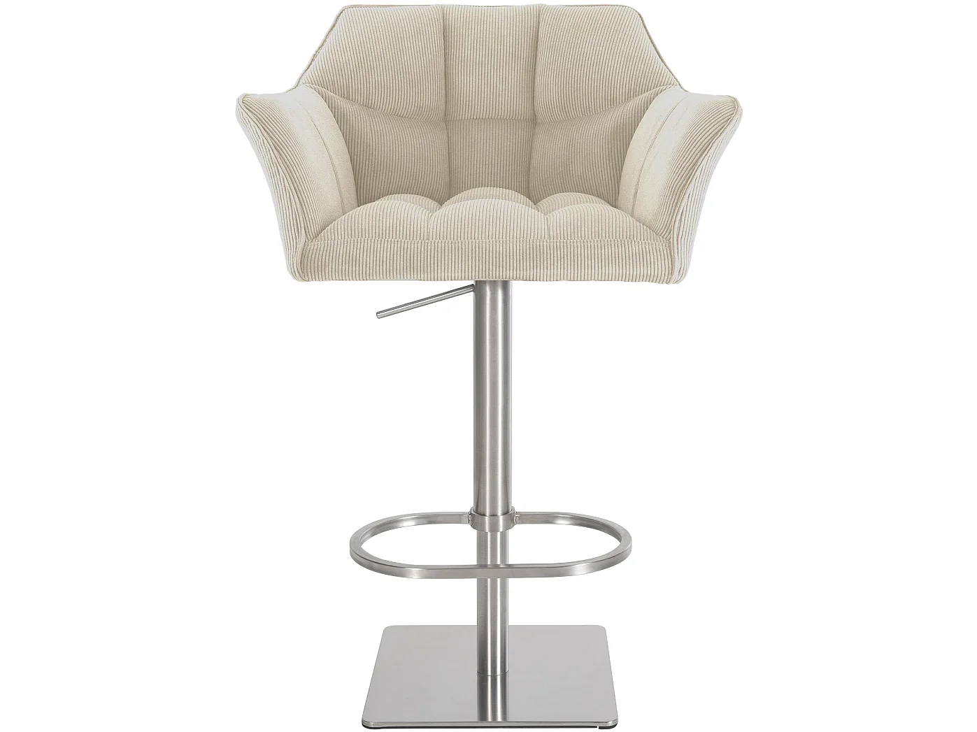 Tabouret de bar - Cordon & Acier inoxydable - Crème - Damaso