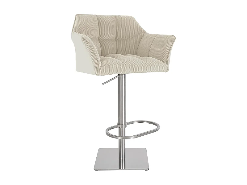 Tabouret de bar - Cordon & Acier inoxydable - Crème - Damaso
