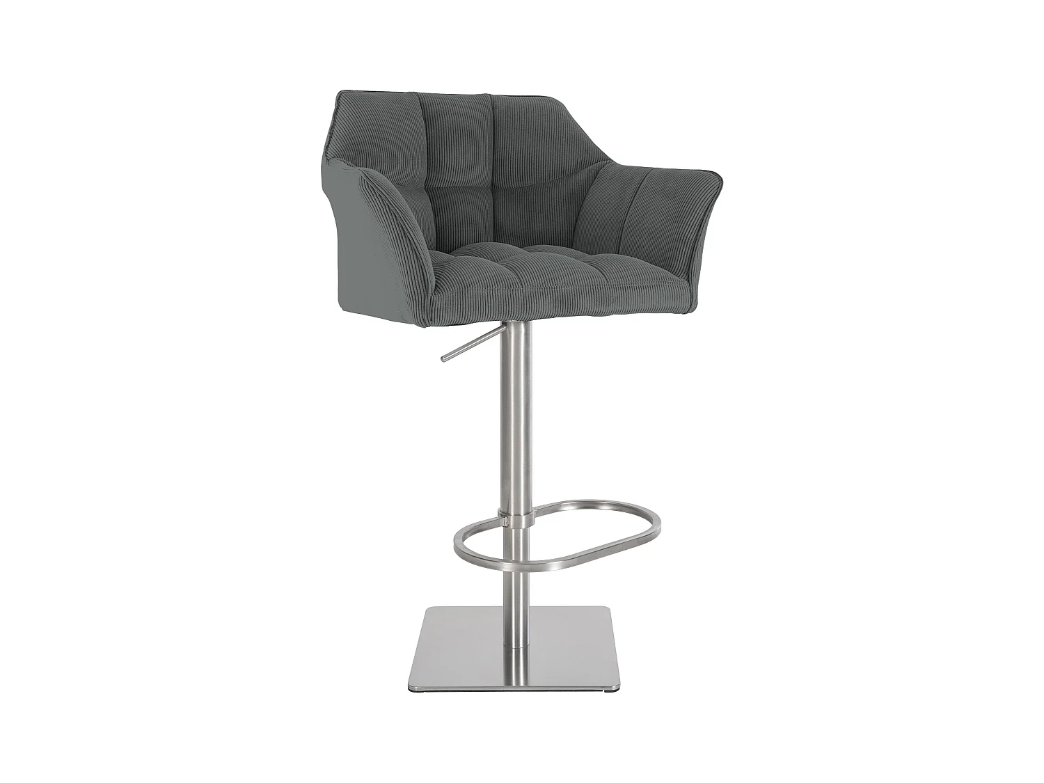 Tabouret de bar - Cordon & Acier inoxydable - Gris - Damaso