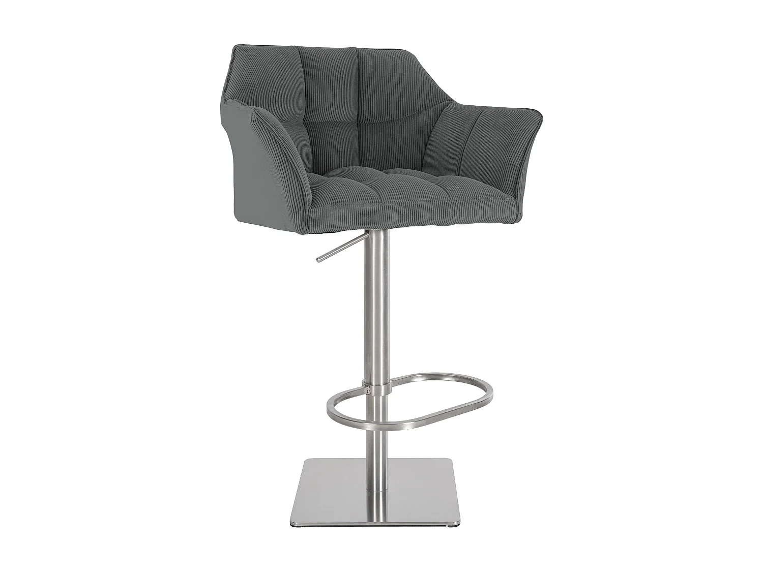 Tabouret de bar - Cordon & Acier inoxydable - Gris - Damaso