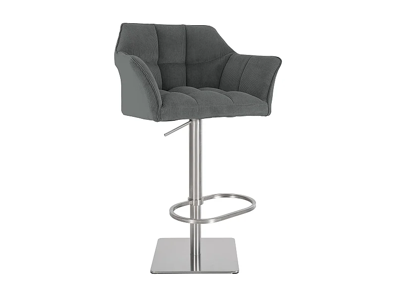Tabouret de bar - Cordon & Acier inoxydable - Gris - Damaso
