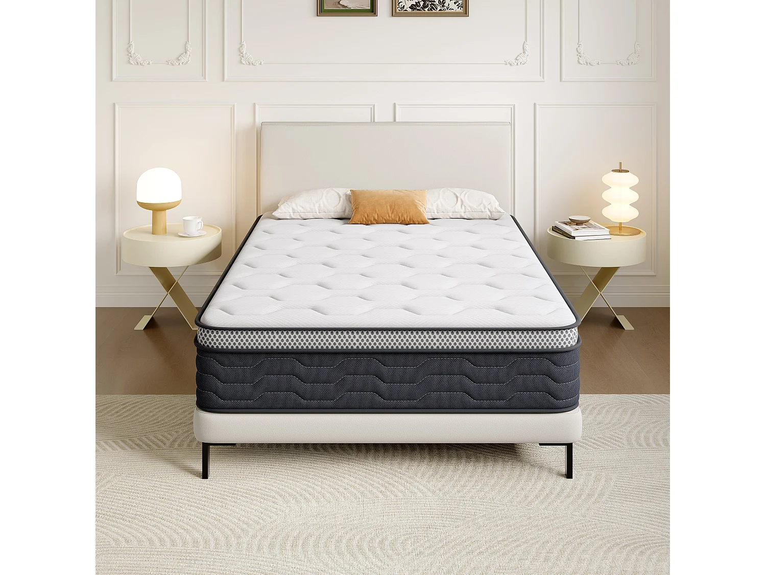 Matelas Ressorts 120x190 cm, Confort, 7 Zones Ergonomique,25 cm d'épaisseur