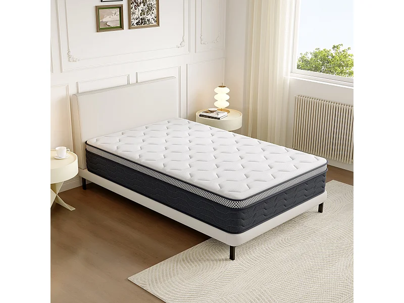 Matelas Ressorts 120x190 cm, Confort, 7 Zones Ergonomique,25 cm d'épaisseur