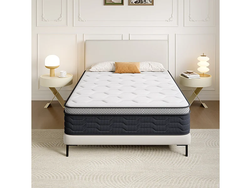 Matelas Ressorts 90x190 cm, Confort, 7 Zones Ergonomique,25 cm d'épaisseur