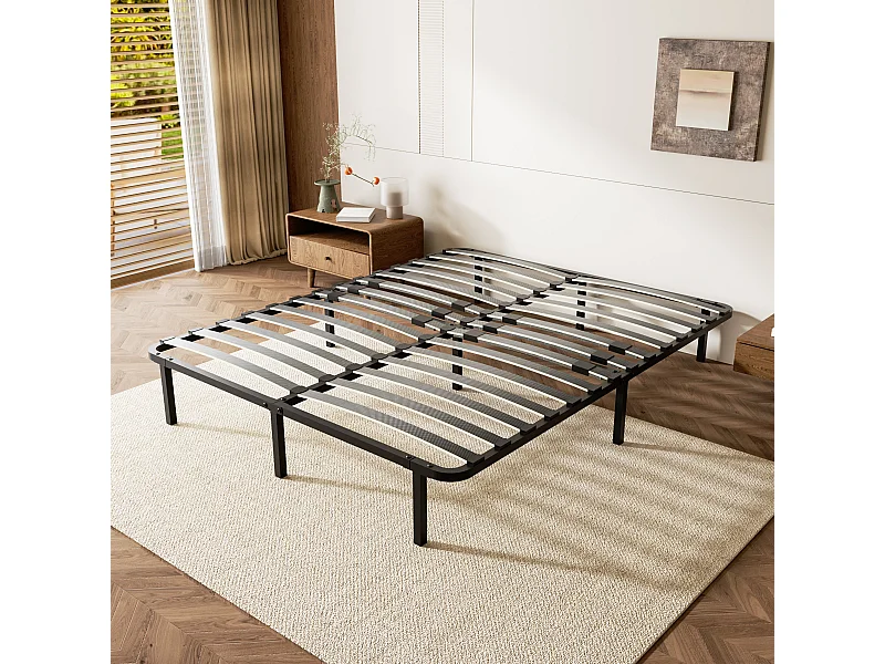 Sommier cadre à lattes 160x200 cm, 2x14 rangs,  incl. 9 repose-pieds