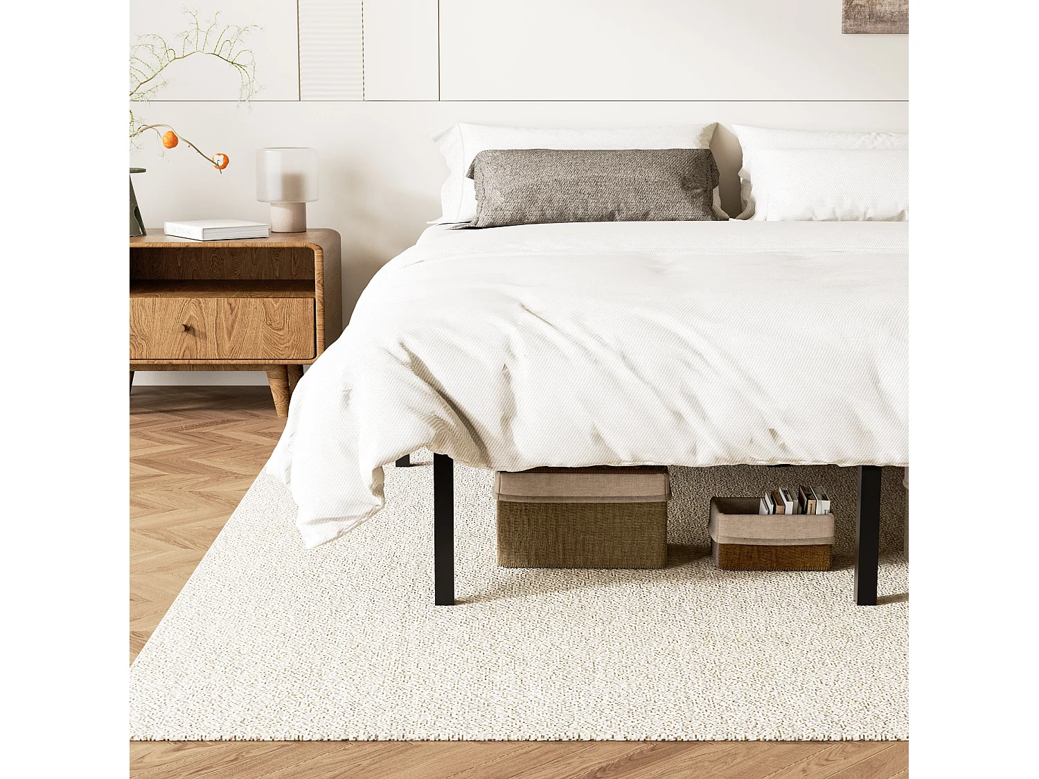 Sommier cadre à lattes 160x200 cm, 2x14 rangs,  incl. 9 repose-pieds