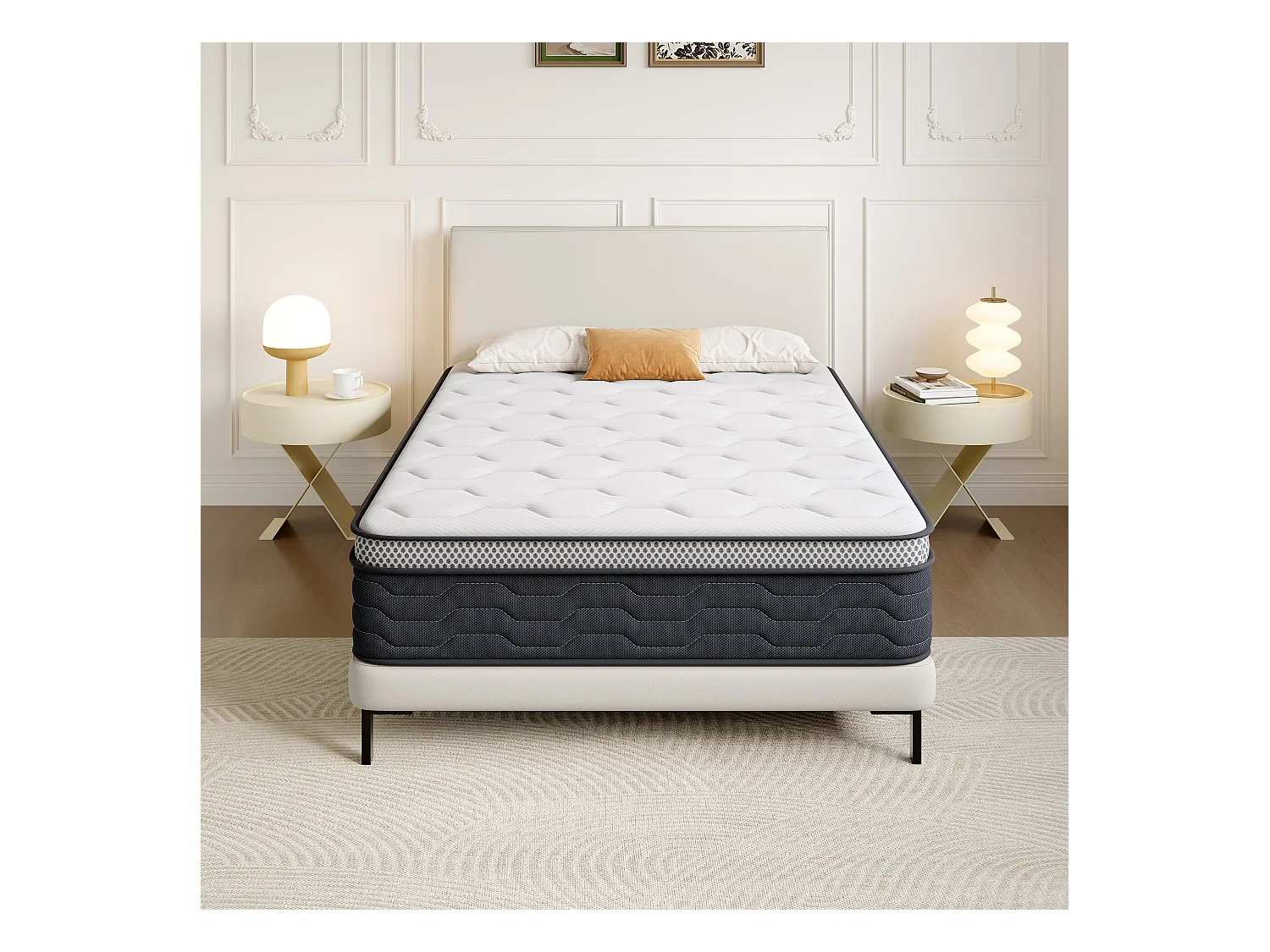 Matelas Ressorts 160x200 cm, Confort, 7 Zones Ergonomique,25 cm d'épaisseur