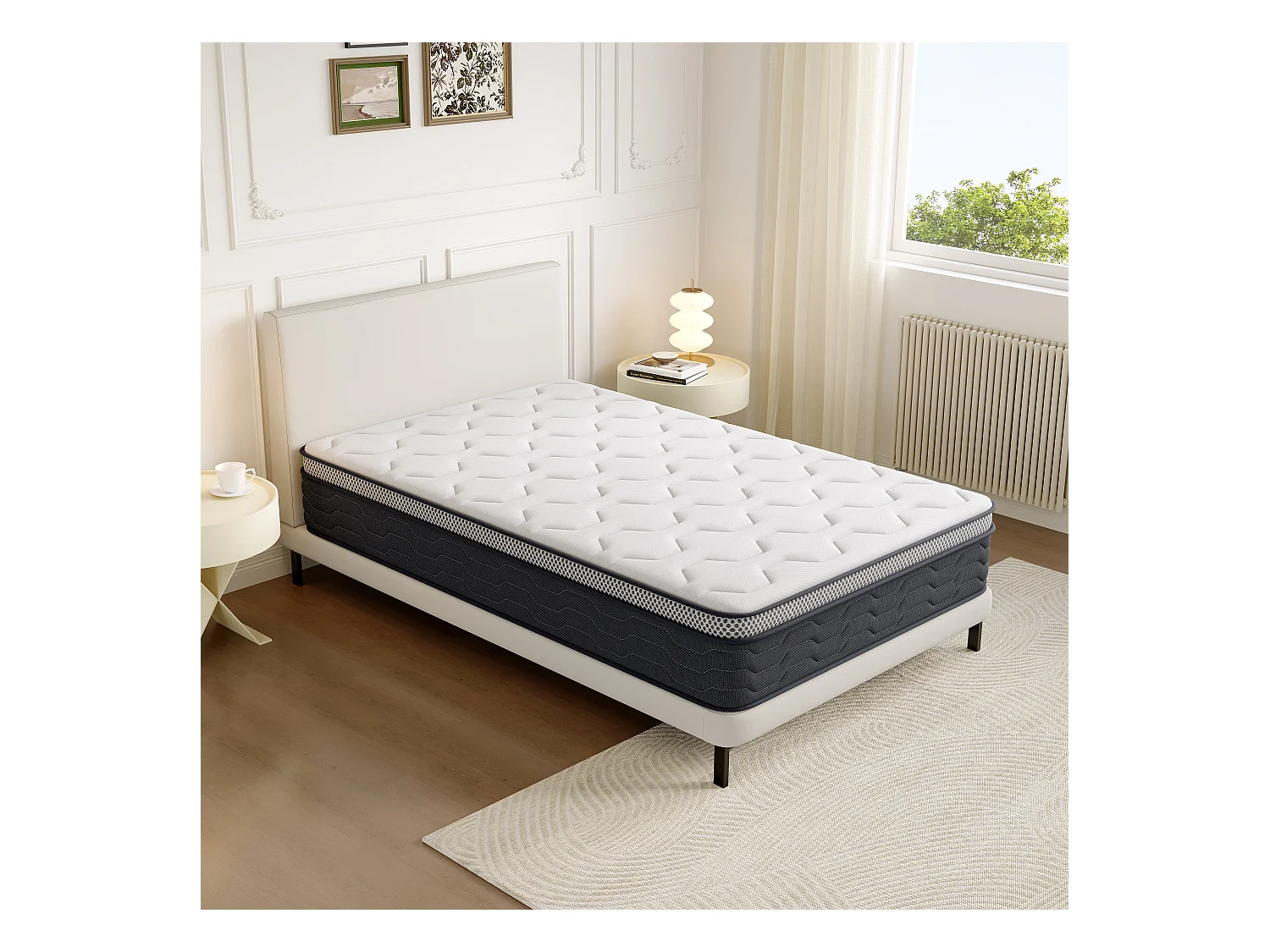 Matelas Ressorts 160x200 cm, Confort, 7 Zones Ergonomique,25 cm d'épaisseur