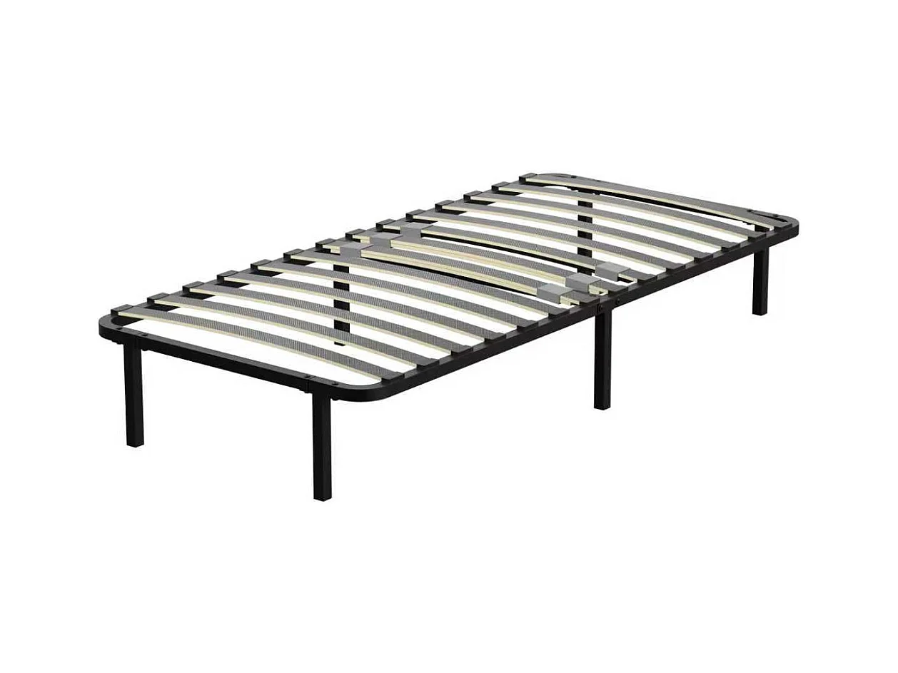Sommier cadre à lattes 90x190 cm, 1x14 rangs,  incl. 6 repose-pieds