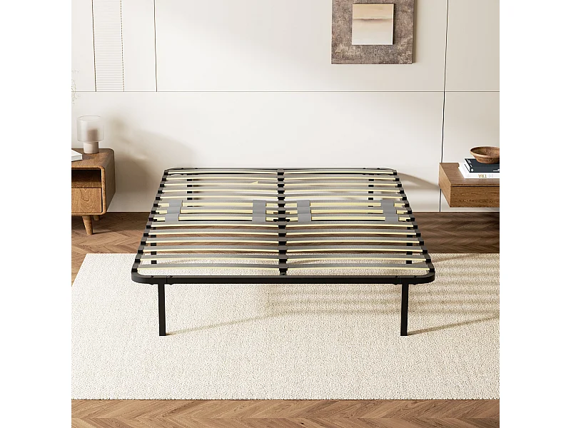Sommier cadre à lattes 140x200 cm, 2x14 rangs,  incl. 7 repose-pieds