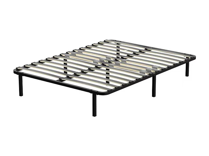 Sommier cadre à lattes 140x190 cm, 2x14 rangs,  incl. 7 repose-pieds