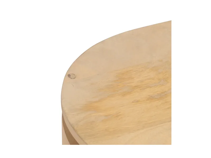 Bahut bois naturel et métal noir avec 3 portes arrondies THRÉLIA