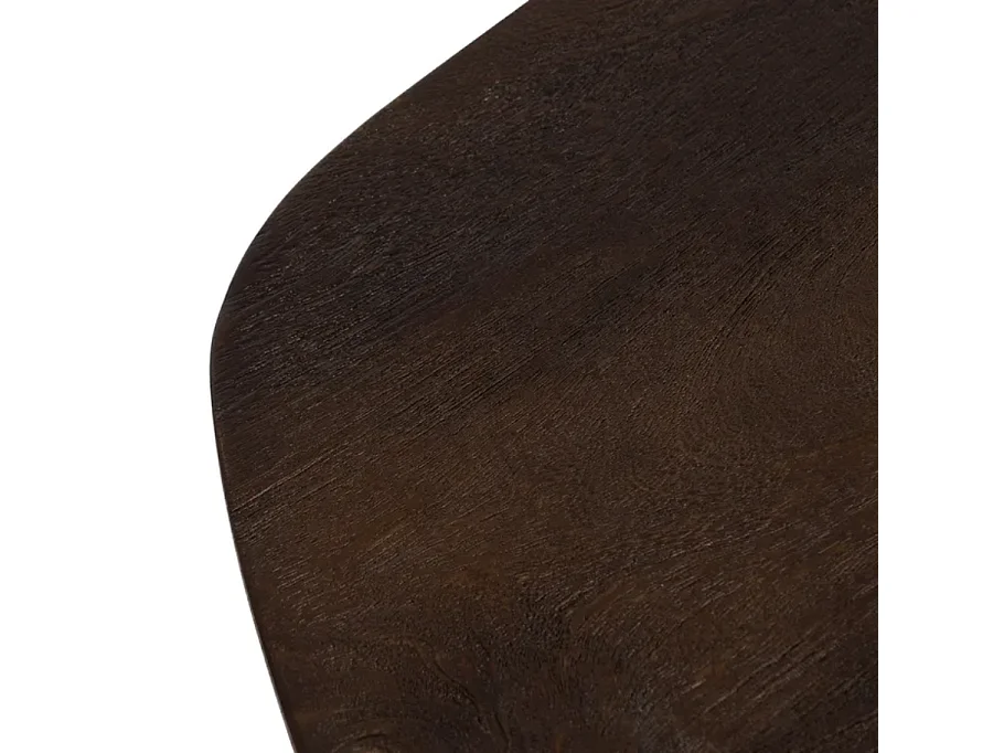 Table à manger 200 cm bois de manguier marron courbée HIDALIA