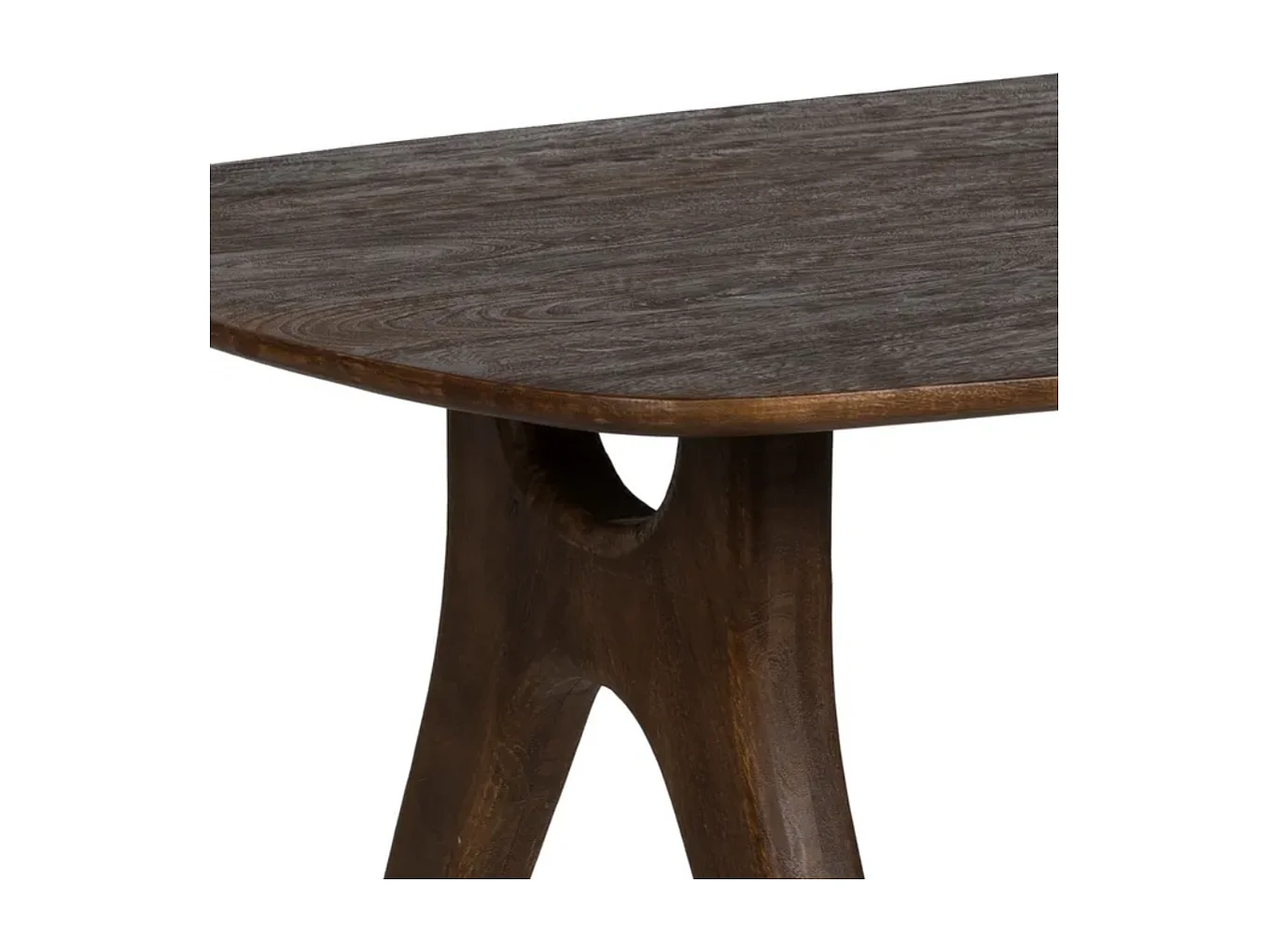 Table à manger 200 cm bois de manguier marron courbée HIDALIA