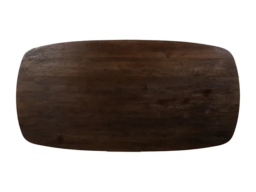 Table à manger 200 cm bois de manguier marron courbée HIDALIA