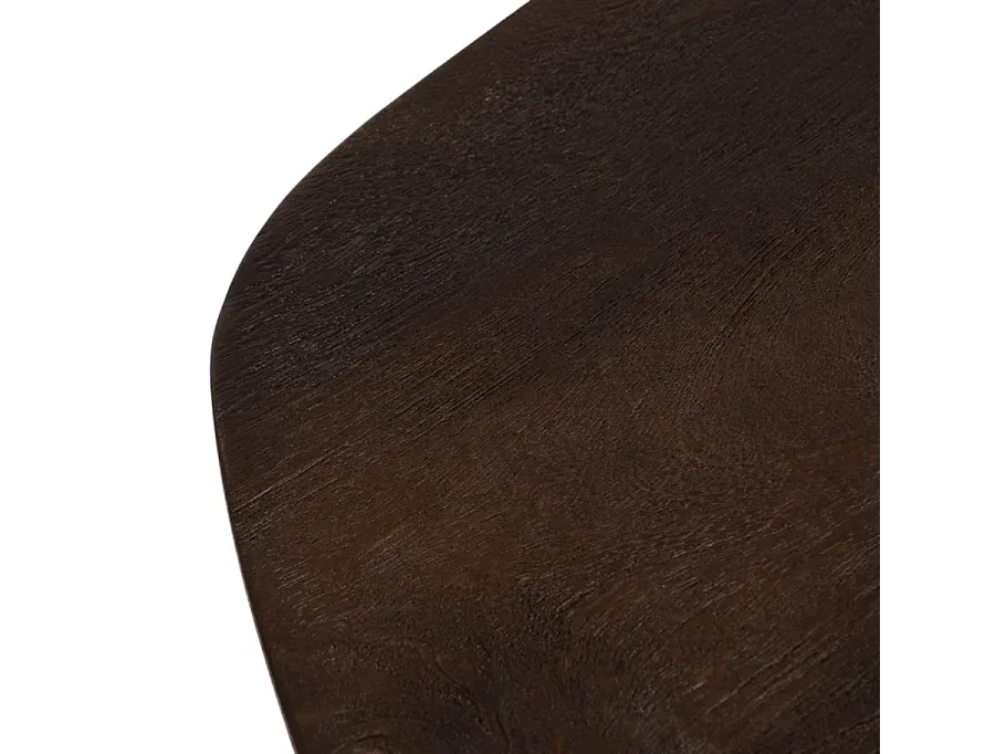 Table à manger 200 cm bois de manguier marron courbée HIDALIA