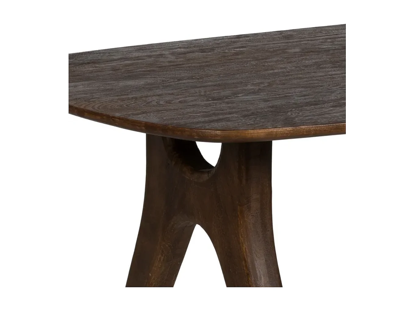 Table à manger 200 cm bois de manguier marron courbée HIDALIA
