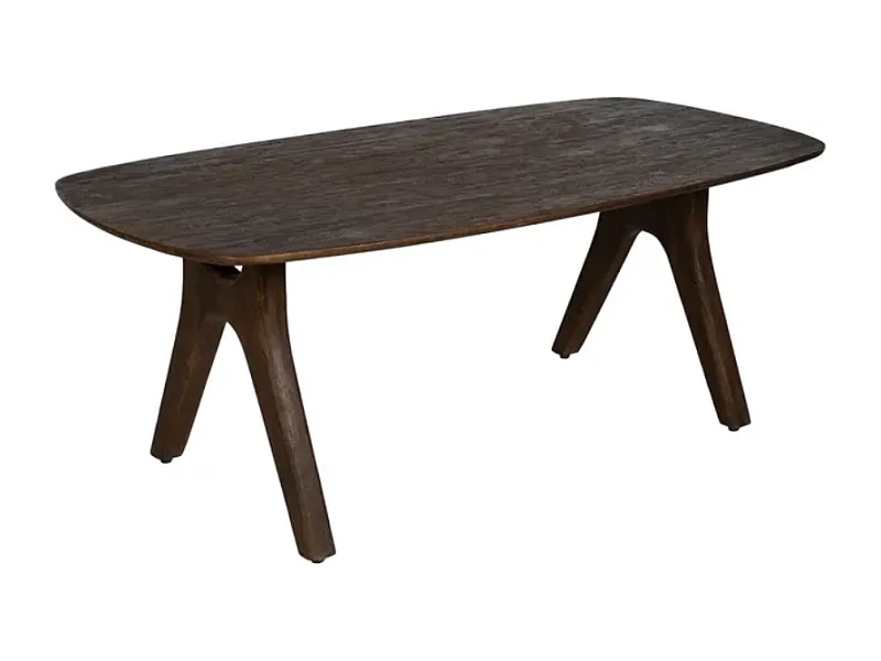 Table à manger 200 cm bois de manguier marron courbée HIDALIA