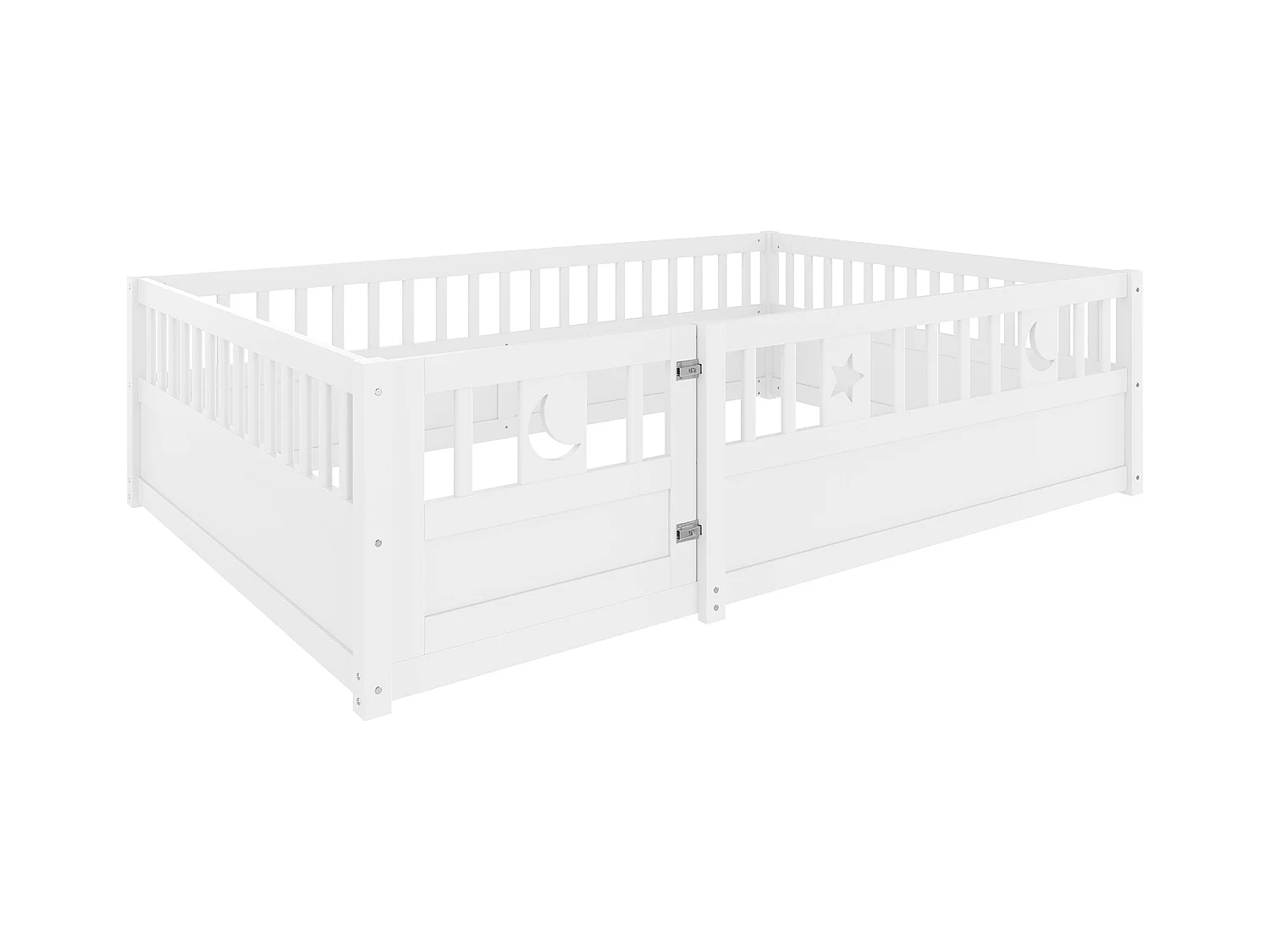 Babybed 140x190 cm - met veiligheidshekken - zonder lattenbodem - wit (zonder matras)