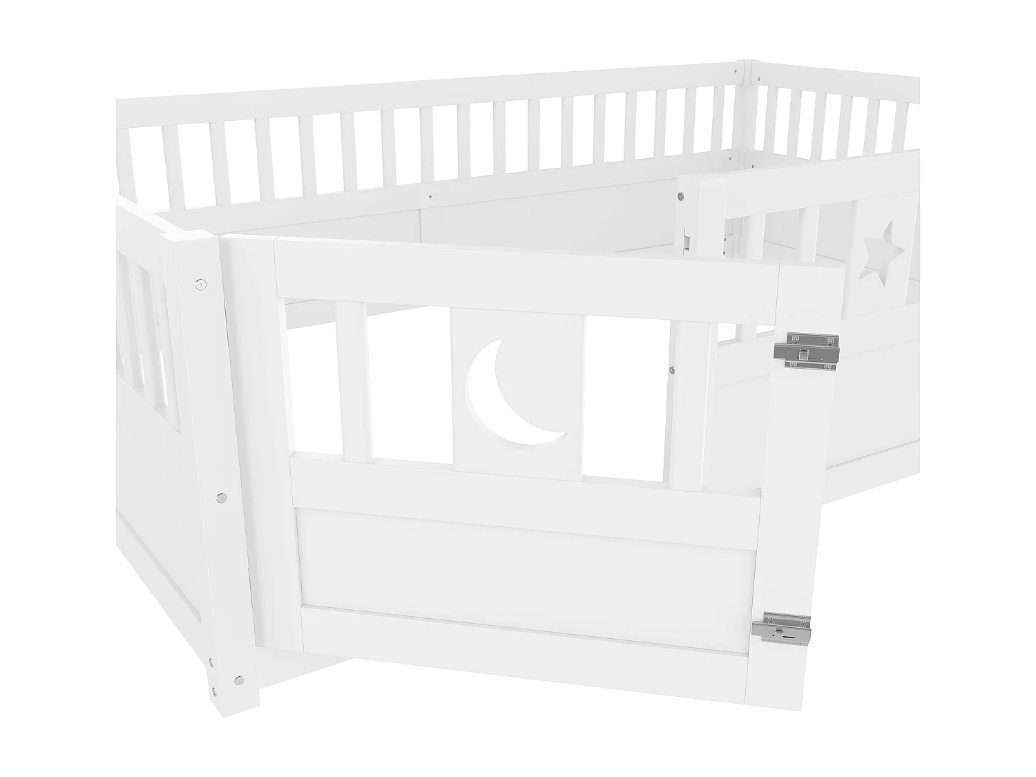 Letto per bebè 140x190 cm - con barriere di sicurezza - senza rete a doghe - bianco (senza materasso)