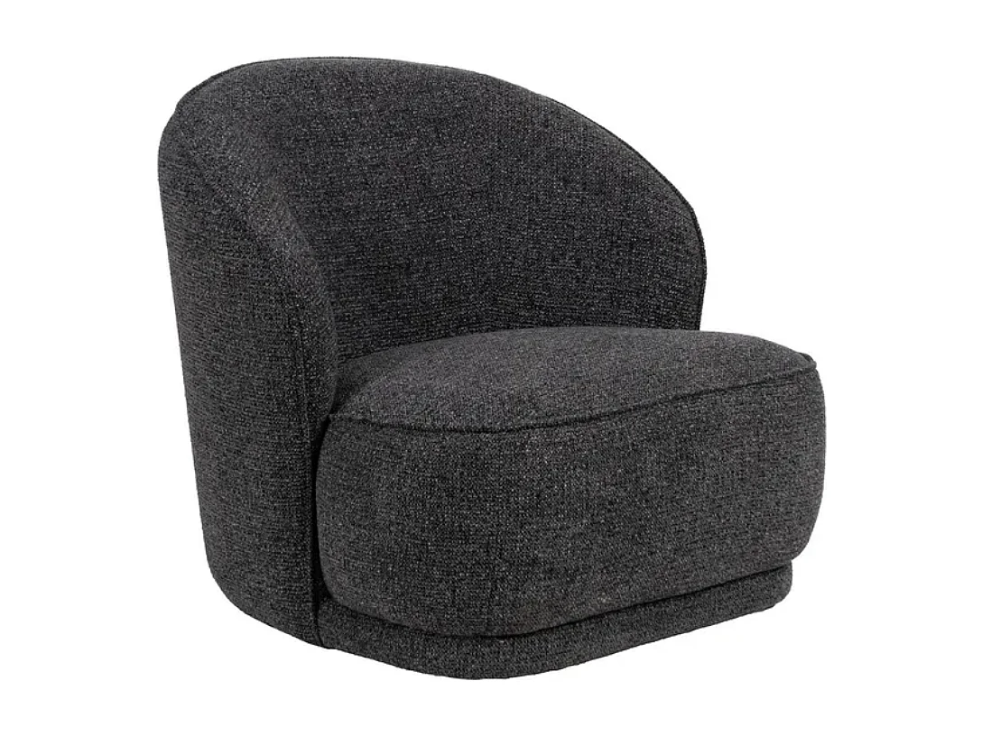 Fauteuil cosy uni gris marbré polyester pin SYLVESTRA