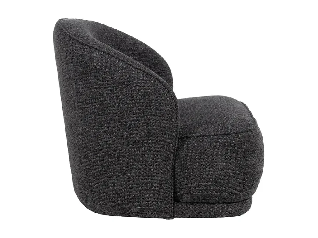 Fauteuil cosy uni gris marbré polyester pin SYLVESTRA