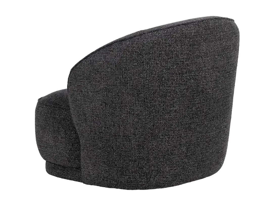 Fauteuil cosy uni gris marbré polyester pin SYLVESTRA