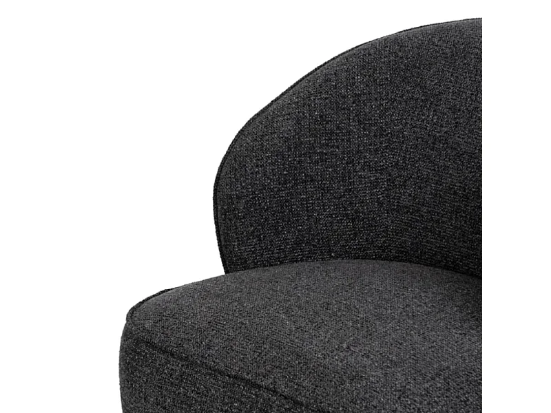 Fauteuil cosy uni gris marbré polyester pin SYLVESTRA