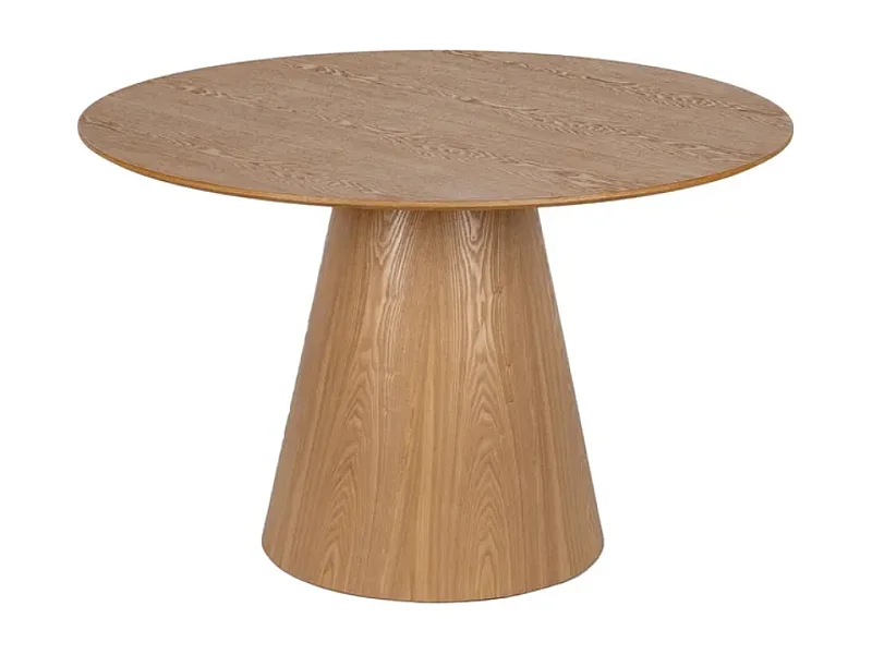 Table à manger ronde 120 cm finition bois naturel piètement conique LYSSORIA