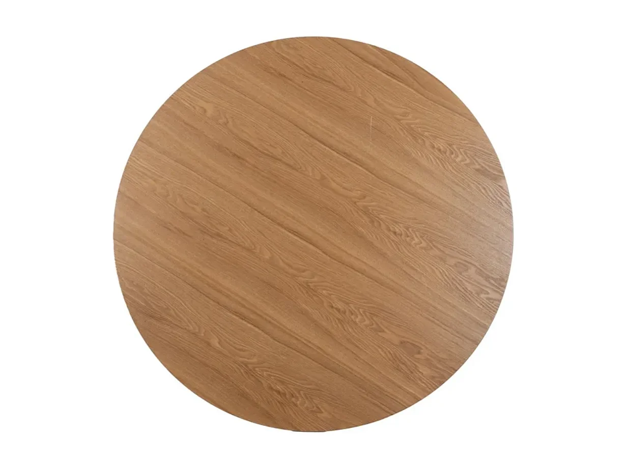 Table à manger ronde 120 cm finition bois naturel piètement conique LYSSORIA