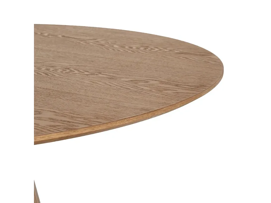 Table à manger ronde 120 cm finition bois naturel piètement conique LYSSORIA