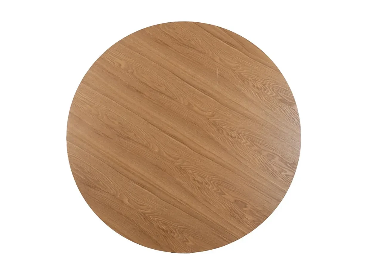 Table à manger ronde 120 cm finition bois naturel piètement conique LYSSORIA