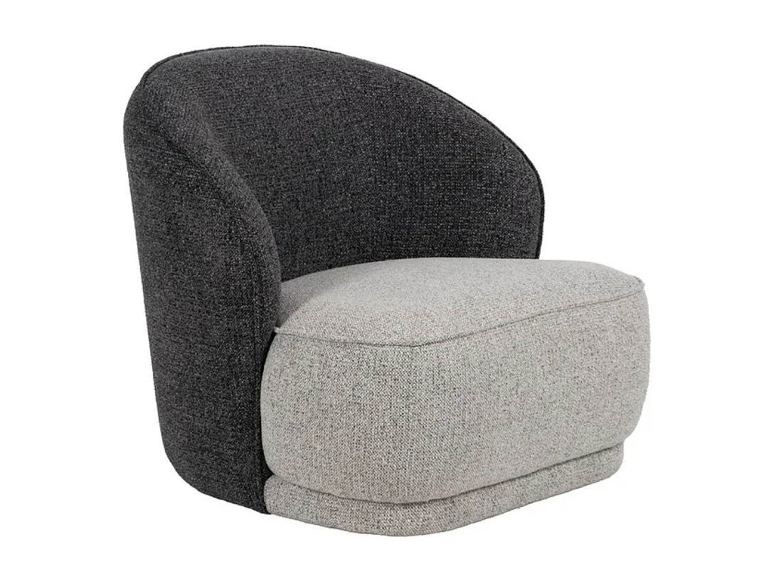 Fauteuil cosy bicolore polyester bois pin SYLVESTRA