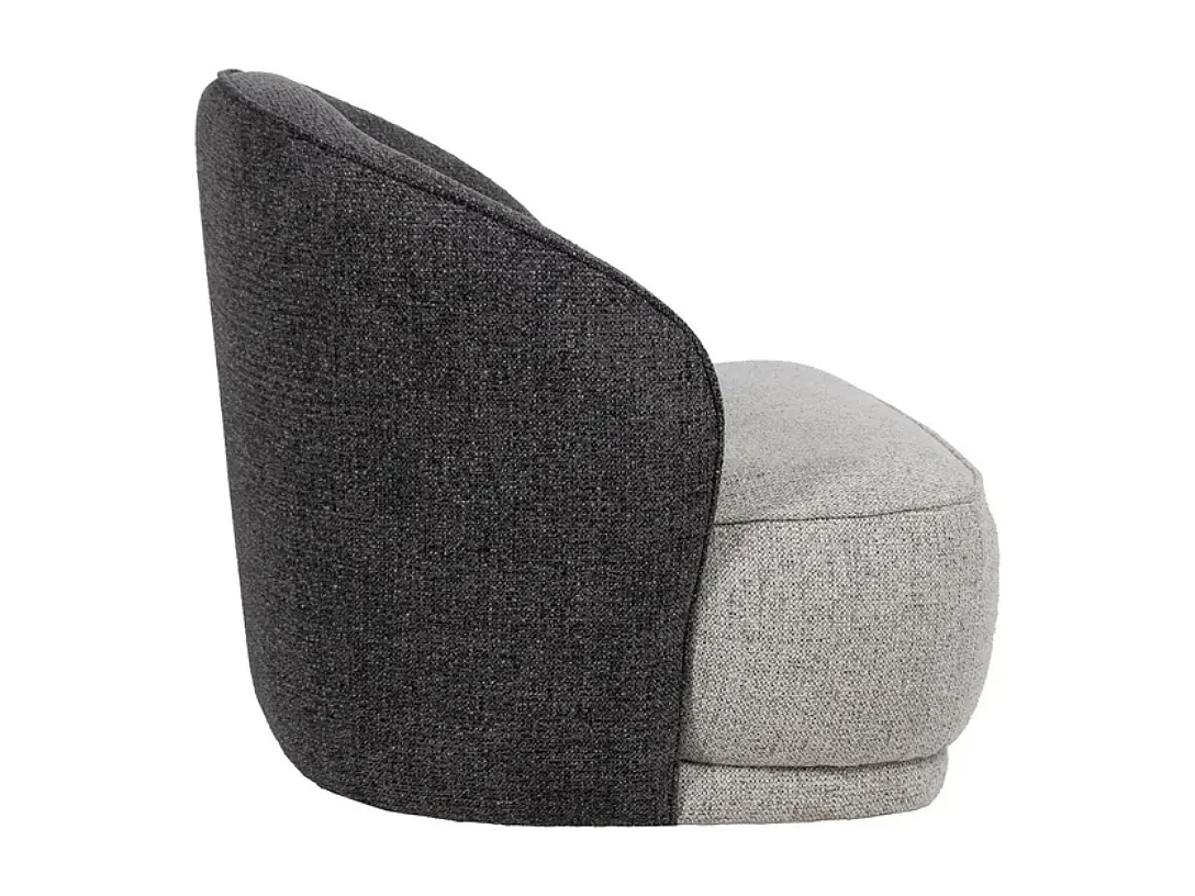 Fauteuil cosy bicolore polyester bois pin SYLVESTRA