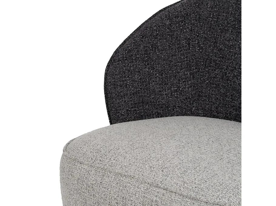 Fauteuil cosy bicolore polyester bois pin SYLVESTRA