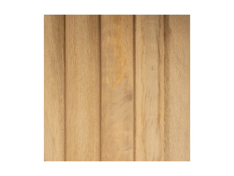 Table basse ovale bois de manguier double colonne rainuré chic FLONESIE