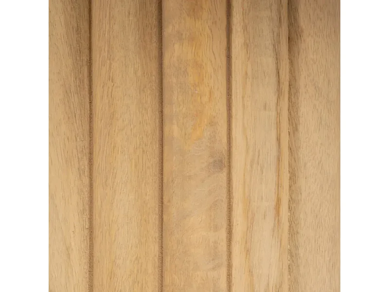 Table basse ovale bois de manguier double colonne rainuré chic FLONESIE