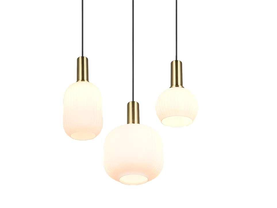 Suspension trois lampes 30 cm Diva
