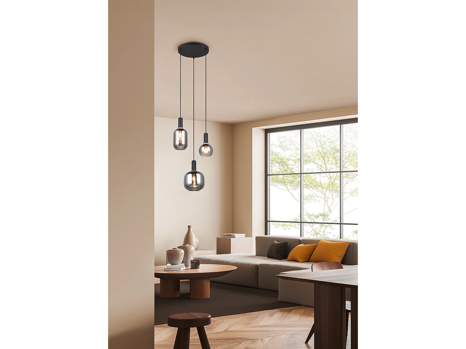 Hanglamp DIVA - 30x30x150 cm - Zwart
