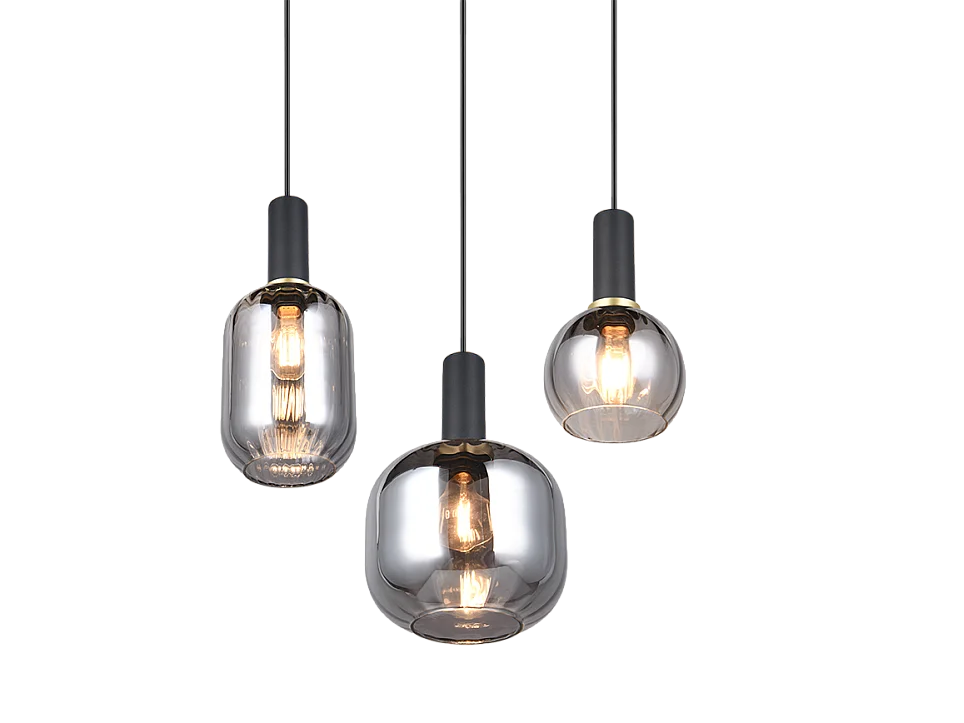 Suspension trois lampes 30 cm Diva