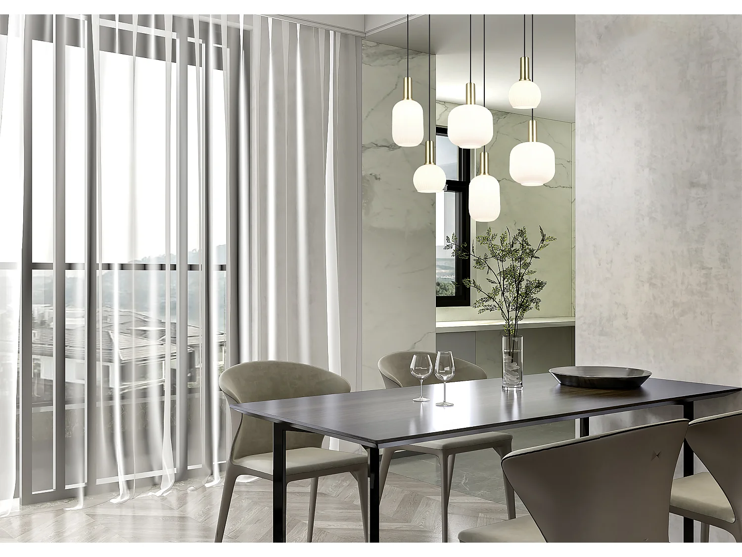 Hanglamp DIVA - 0x0x150 cm - Goud