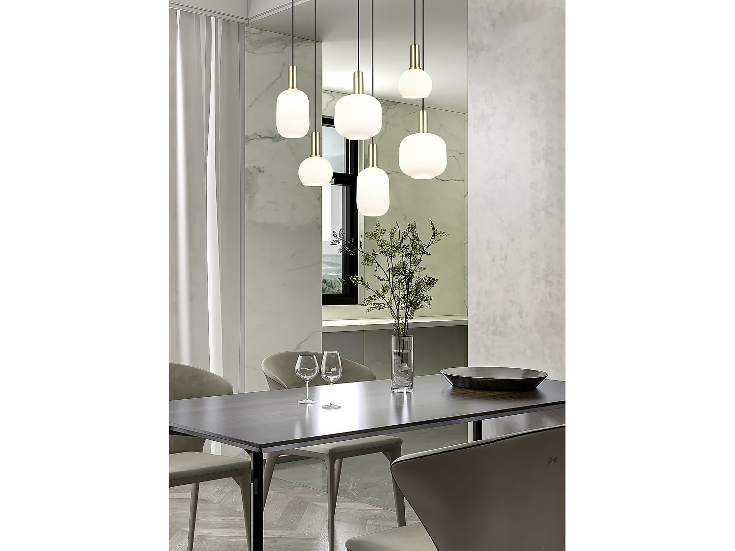 Hanglamp DIVA - 0x0x150 cm - Goud