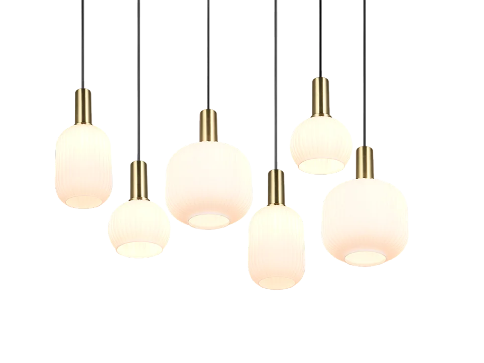 Suspension six lampes 92 cm Diva