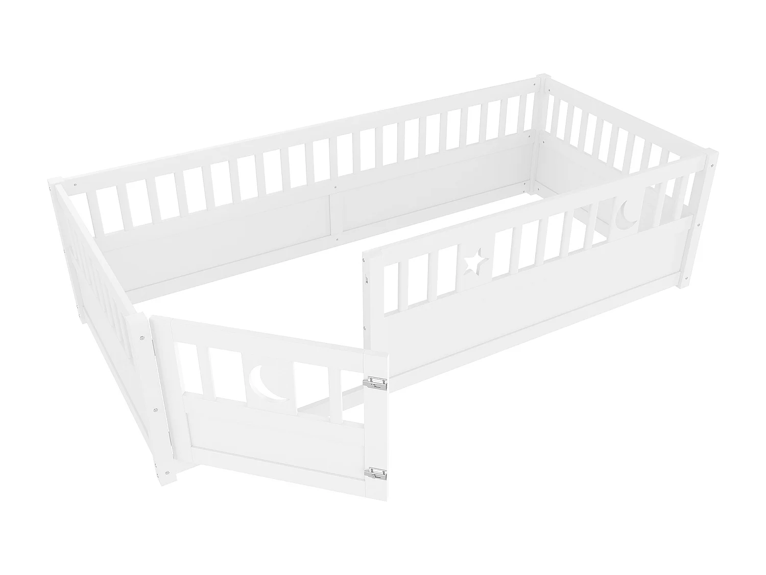 Letto per bebè 90x190 cm - con barriere di sicurezza - senza rete a doghe - bianco (senza materasso)