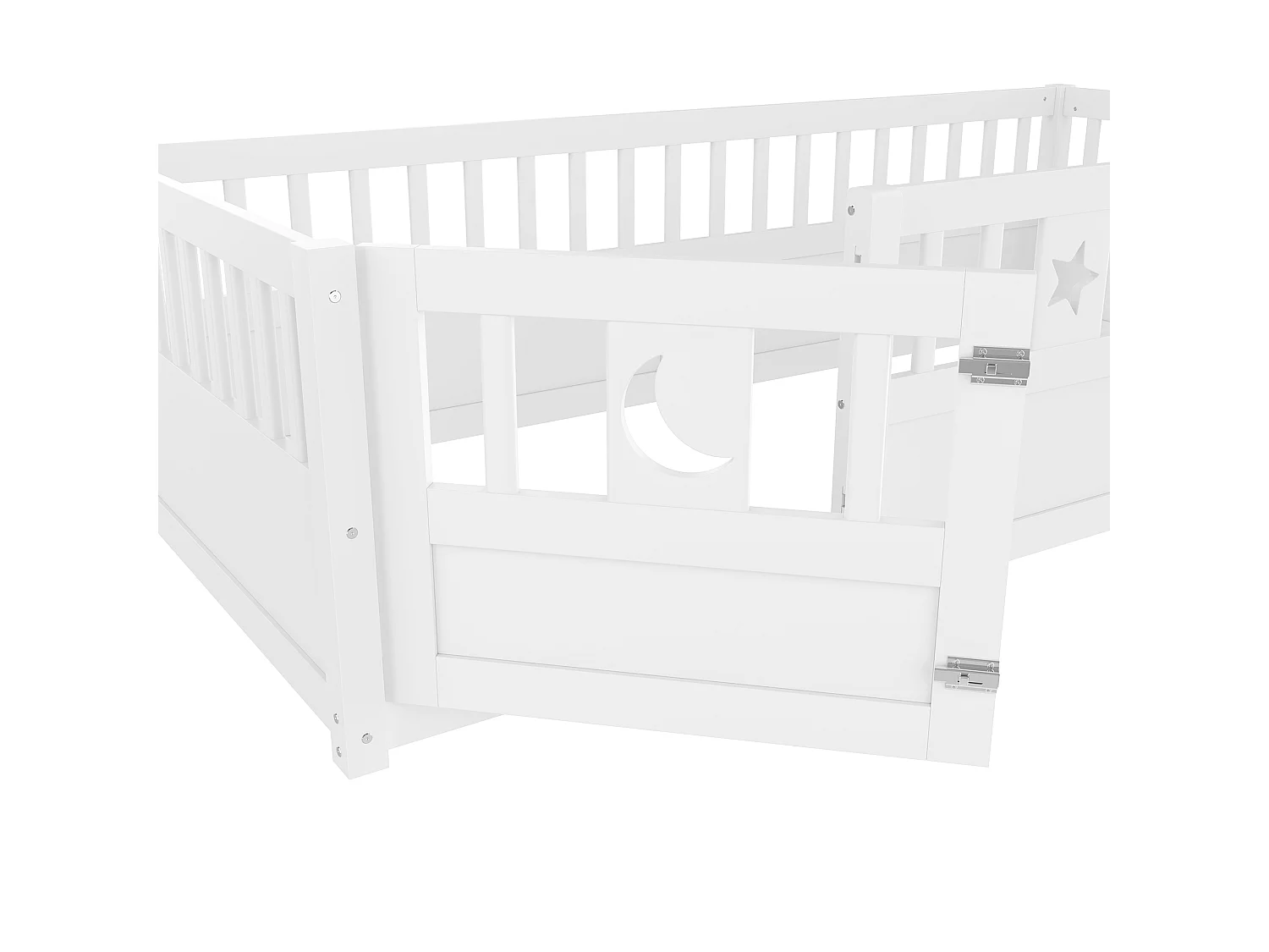 Lit bébé 90x190 cm - avec barrières de sécurité - sans sommier à lattes - blanc (sans matelas)
