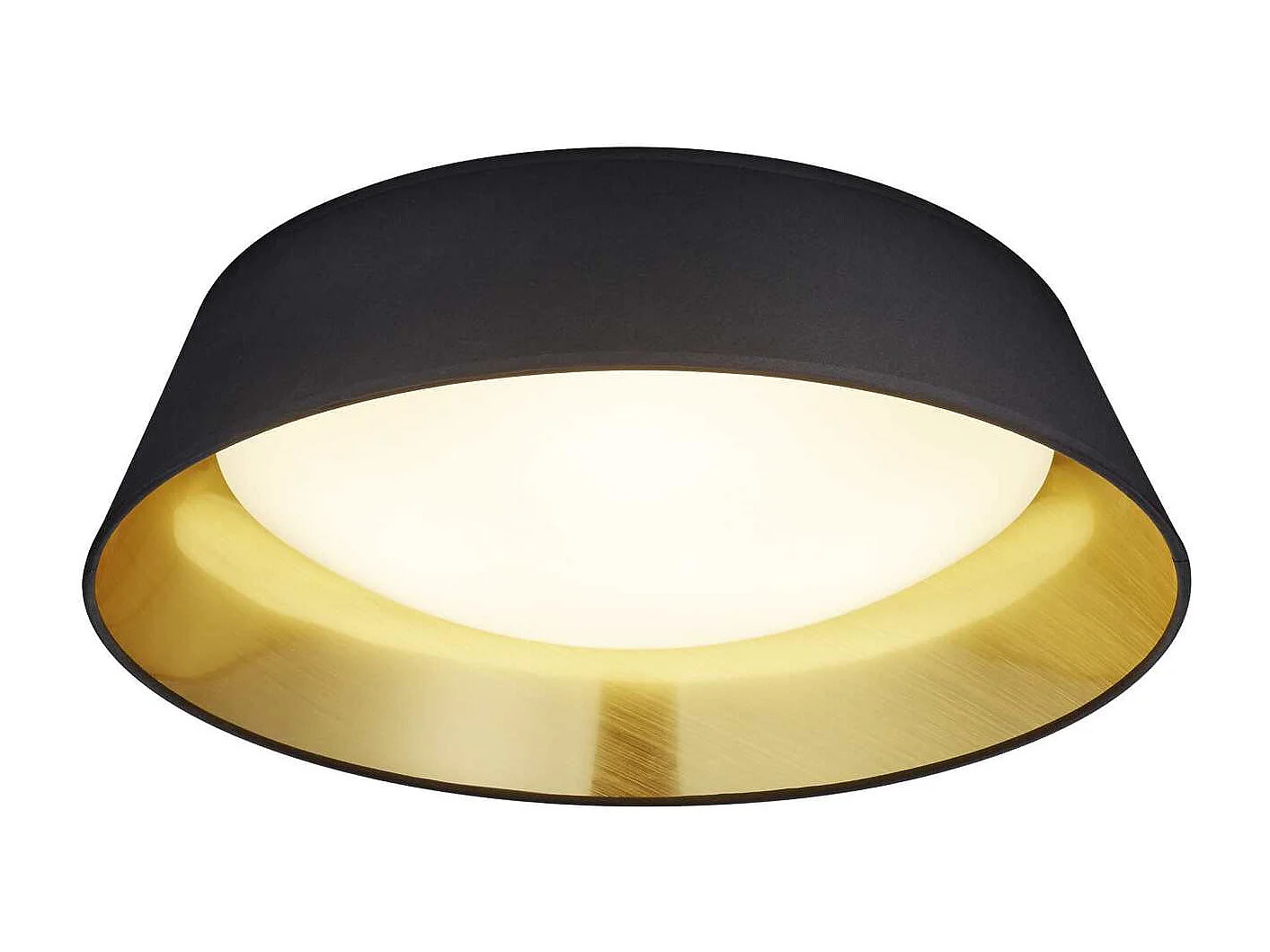 Plafoniera LED, tessuto, nero, 45x12x45 cm, Ponts