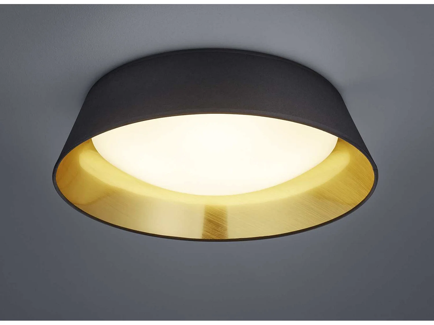 Plafoniera LED, tessuto, nero, 45x12x45 cm, Ponts